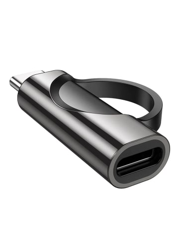 HOCO Adapter Typ C (männlich) auf Typ C (weiblich) mit Display 5A 100W in Schwarz