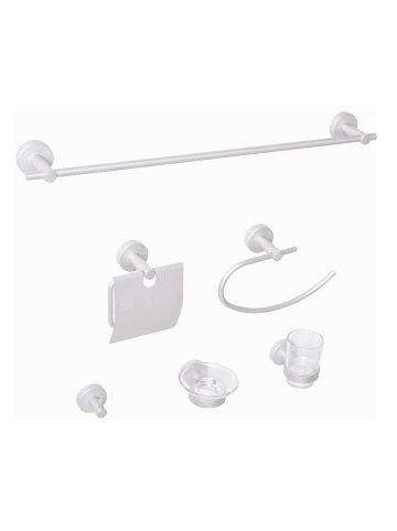 Beliani 6-tlg Badaccessoires Set ZARUMA in Silber