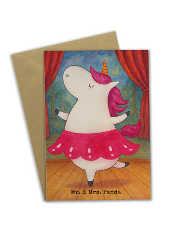 Mr. & Mrs. Panda Grußkarte Einhorn Ballerina Design ohne Spruch in Weiß