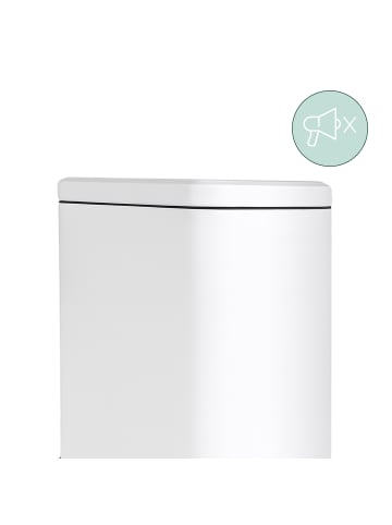 relaxdays Mülleimer in Weiß - 10 Liter