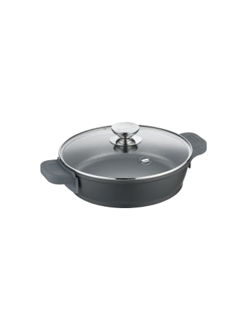 Berndes Servierpfanne mit Glasdeckel aus Aluguss- Vario Click in schwarz