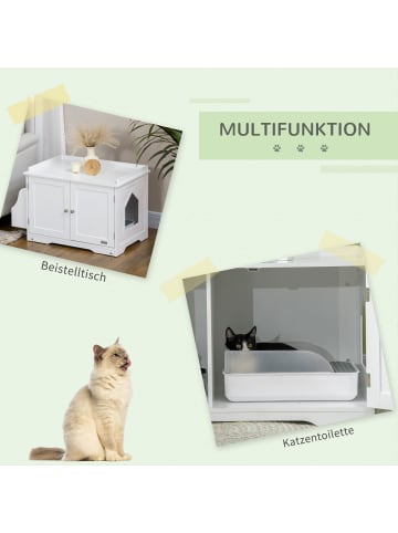 Pawhut Katzenklo Weiß 86L x 48B x 52H cm
