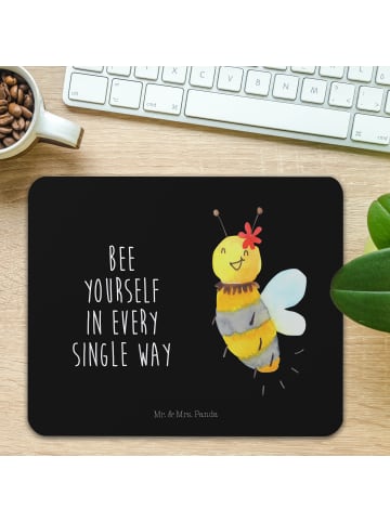 Mr. & Mrs. Panda Mousepad Biene Blume mit Spruch in Schwarz