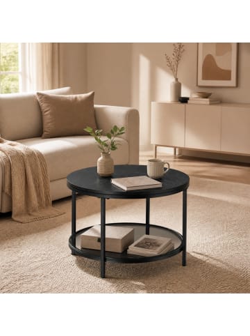 VASAGLE Couchtisch Baris in Schwarz - (B)65 x (H)46 x (T)46 cm