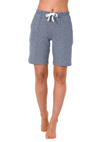 NORMANN Pyjama Bermuda kurze Hose Mix & Match in Blau