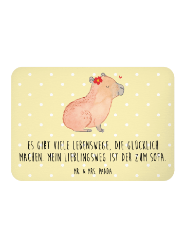 Mr. & Mrs. Panda Magnet Capybara Blume mit Spruch in Gelb Pastell