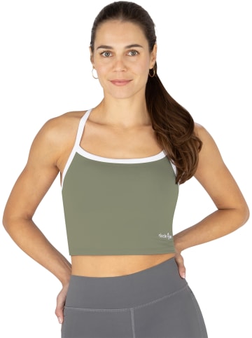 Circle Five Sporttop mit integriertem BH mit leichter Stützkraft in Oliv
