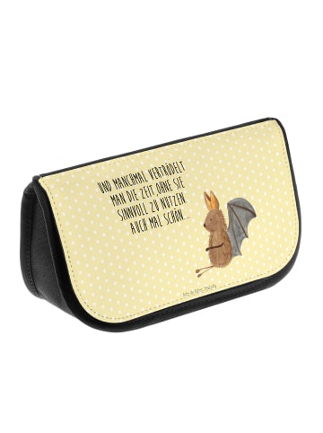 Mr. & Mrs. Panda Toiletry Bag Fledermaus Sitzen mit Spruch in Gelb Pastell