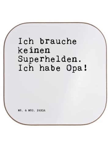 Mr. & Mrs. Panda Untersetzer Ich brauche keinen Superhelden.... ... in Weiß