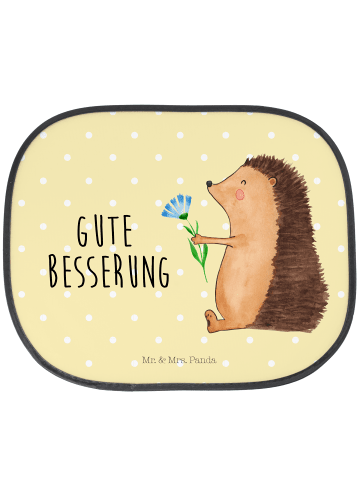 Mr. & Mrs. Panda Auto Sonnenschutz Igel Blumen mit Spruch in Gelb Pastell