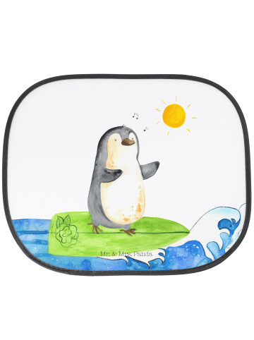 Mr. & Mrs. Panda fenster sonnenschutz Pinguin Surfer ohne Spruch in Weiß