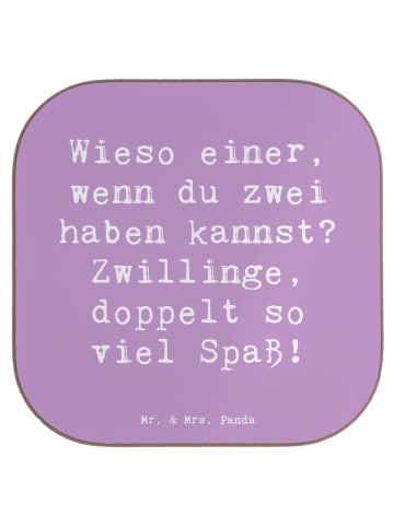 Mr. & Mrs. Panda gläseruntersetzer Spruch Zwillinge Spaß mit Spruch in Lavendeltraum
