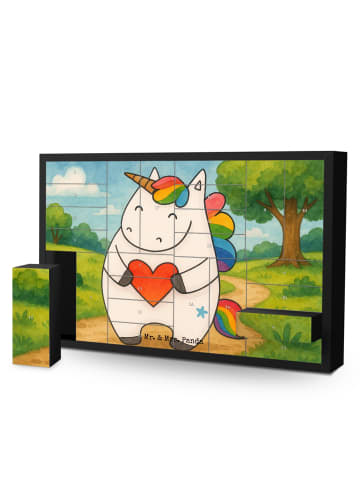 Mr. & Mrs. Panda Befüllbarer Adventskalender Einhorn Herz Design... in Weiß