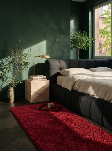 KADIMA DESIGN Teppich Hochflor Shaggy Waschbar Einfarbig RHEIN Strapazierfähig in Rot