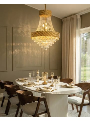 Beliani Kronleuchter KARSA in Gold/Transparent - (W) 70 x (H) 150 x (L) 70 cm