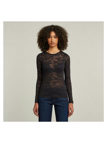 G-Star Raw Langarmshirt in dk black lace wave