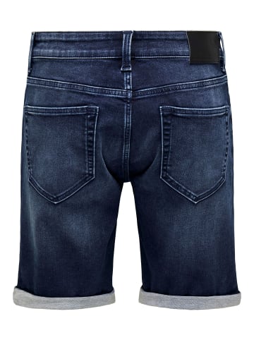 ONLY & SONS Jeans-Shorts in Dark Blue Denim
