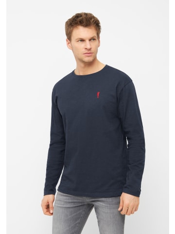 Derbe langärmeliges Freizeithemd Basic Kippes in marineblau