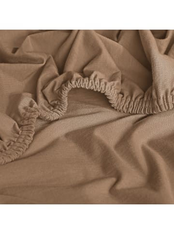 REDBEST Single-Jersey Boxspring-Spannbettlaken Denver in hellbraun