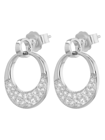 Adeliás Damen Ohrringe – Ohrstecker aus 925 Silber mit Zirkonia in silber