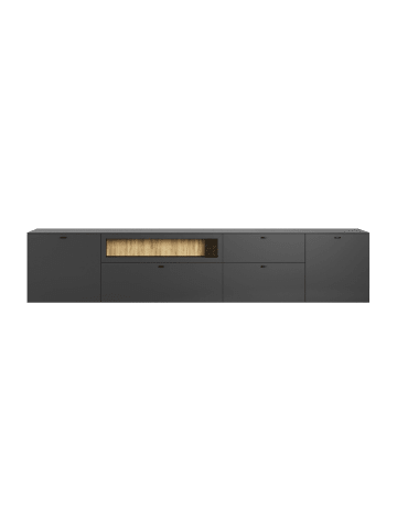 CALICOSY TV-Lowboard VELA in Anthrazitgrau - (W)280 x (H)58 x (L)40 cm