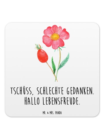 Mr. & Mrs. Panda Getränkeuntersetzer Blume HageRundunge mit Spruch in Weiß