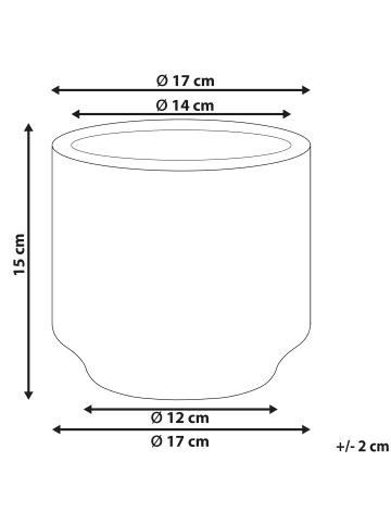 Beliani Blumenvase MYOS in Weiß/Blau - (W) 17 x (H) 15 x (L) 17 cm