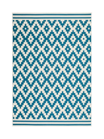 Teppich Boss Kurzflor Teppich Nico 325 - Weiß / Türkis
