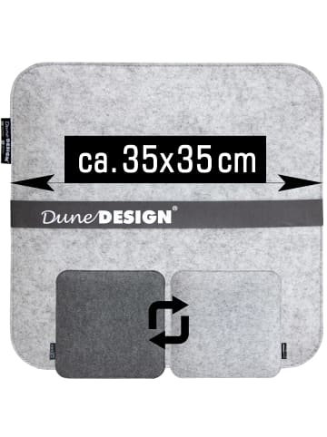 DuneDesign 2er Set Filz Stuhlkissen 35x35cm in Grau