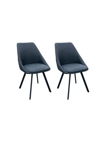 byLiving 2er-Set: Esszimmerstuhl Jasper in Vintage Mikrofaser anthrazit