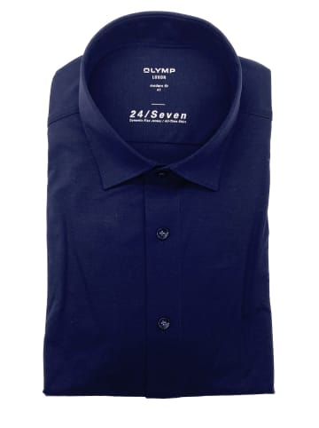 OLYMP  24/Seven Jerseyhemd modern fit in Blau gemustert