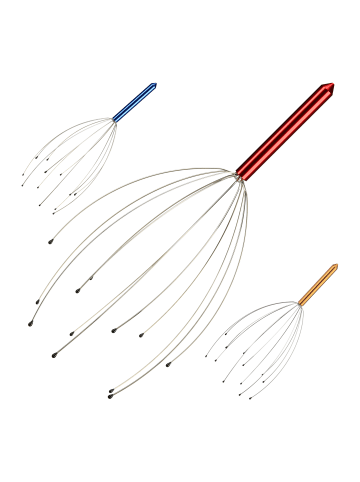 relaxdays 3x Kopfmassagegerät in Rot