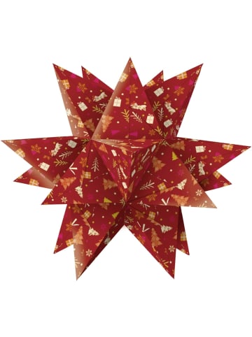 Buntpapierfabrik Ludwig Bähr Faltblätter Aurelio stern Winterzauber 115g/qm 14,8x14,8cm orange/rot