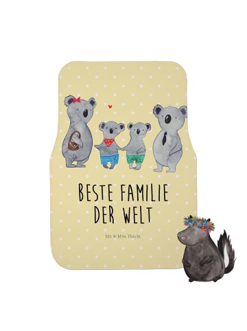 Mr. & Mrs. Panda Fahrer Autofußmatte Koala Familie zwei mit Spruch in Gelb Pastell
