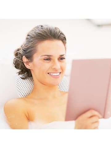 relaxdays 4x Badewannenkissen in Weiß