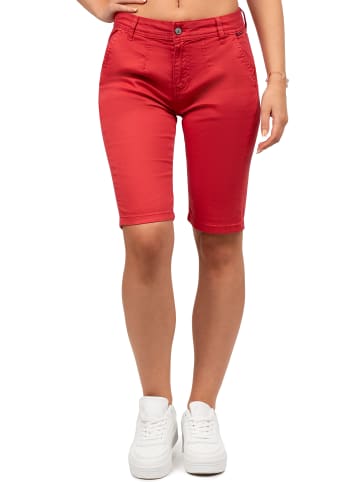 Cipo & Baxx Cipo & Baxx Damen Straight Fit Capri Hose Mid Waist WK186 Pink W27/