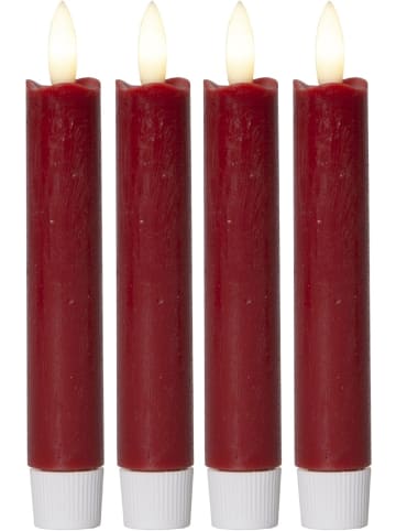 Novaliv Novaliv Stabkerzen LED mit Timer ROT 4 Stück Indoor 6 Stunden - ECHTWA in Rot