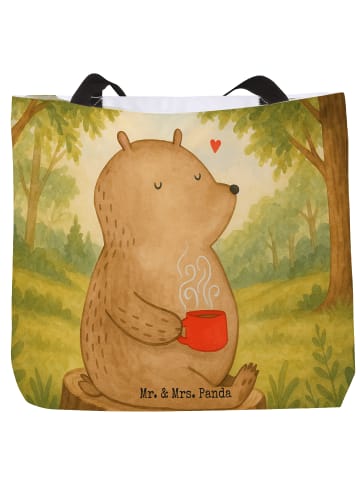 Mr. & Mrs. Panda Shopper Bär Kaffee Design ohne Spruch in Weiß