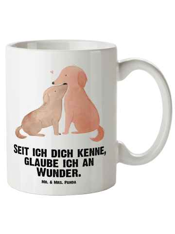 Mr. & Mrs. Panda Riesenkaffeetasse Hunde Liebe mit Spruch in Weiß