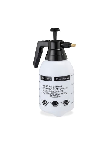 relaxdays 2x Pumpsprühflasche in Schwarz - 1,5 l