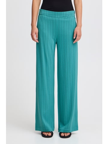 ICHI IHRUTI WIDE PA16 straight fit in Green-Blue Slate Stripe