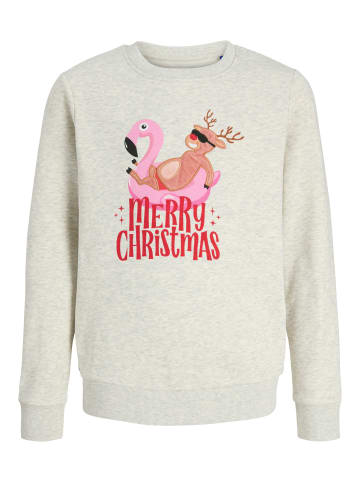 JACK & JONES Junior Sweatshirt JJCHRISTMAS SWEAT CREW NECK JNR in white melange