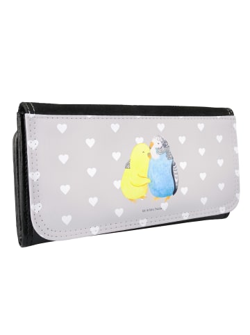 Mr. & Mrs. Panda Portemonnaie für Damen Wellensittich Liebe ohne... in Grau Pastell