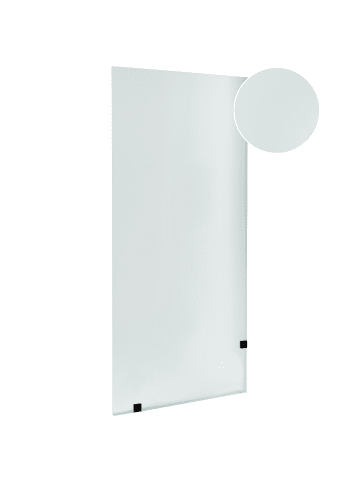 Beliani Duschwand ICALMA in Transparent/Schwarz - (W) 90 x (H) 195 cm