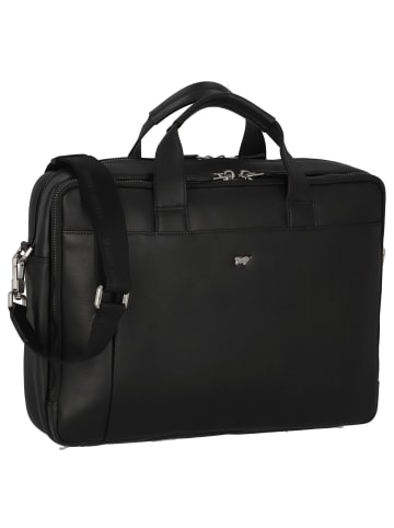 Braun Büffel Golf 2.0 Aktentasche Leder 41 cm Laptopfach in schwarz