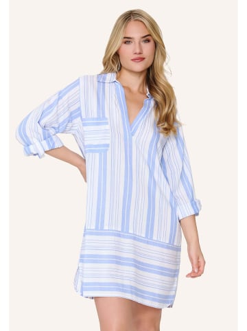Linga Dore Kleid Pyjama in Blaue Streifen