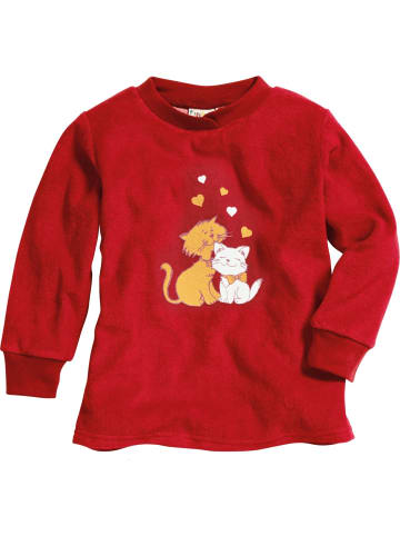Playshoes Kinder Schlafanzug "411502 Schlafanzug Frottee Katzen" in Rot