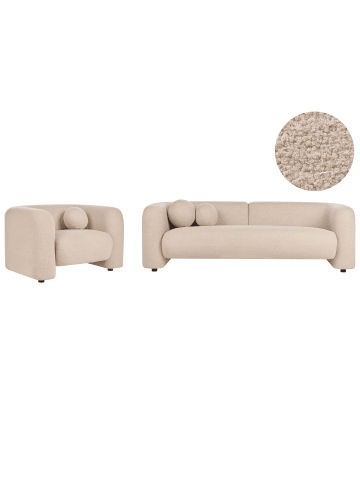 Beliani 2-tlg Sitzgruppe LEIREN in Beige