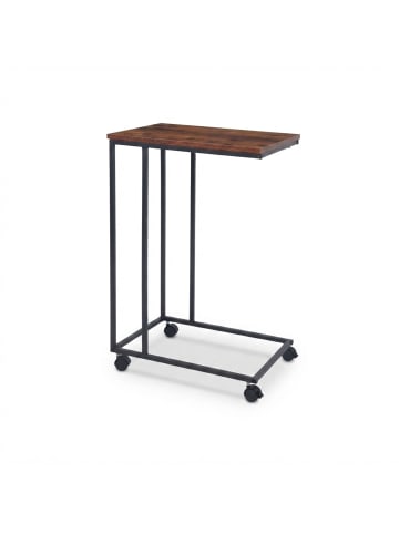 relaxdays Beistelltisch in Braun/ Schwarz - (B)50 x (H)68 x (T)35 cm