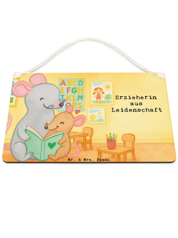 Mr. & Mrs. Panda Schild Erzieherin Leidenschaft Design mit Spruch in Weiß